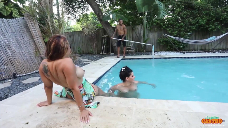 Angelina Castro: Pool boy gets lucky with Angelina Castro &amp; Mone!