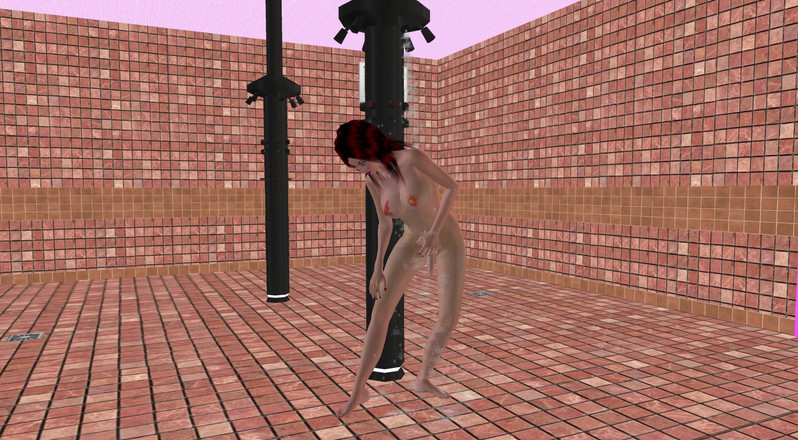 TransLure: Hermosa travesti huelgas seductora pose y luego ducha de vestuario 3d...