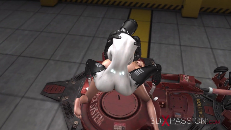 3dxpassion: Bereich 51. Super ficksystem. Sci-Fi weibliche android fickt ein mädchen in...