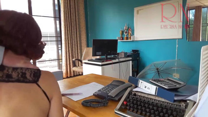Regina Noir: Office domination boss fucks secretary while she is on the...