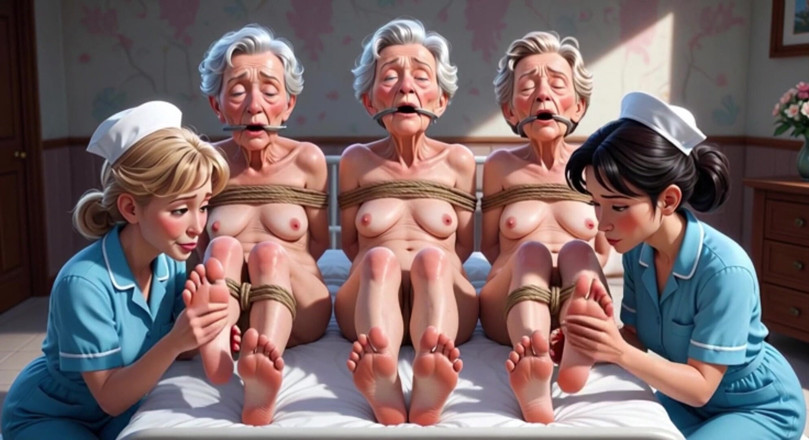 YOUR BEST FANTASY: Verpleegsters likken oudere voeten in asiel - oma's hebben intense orgasmes