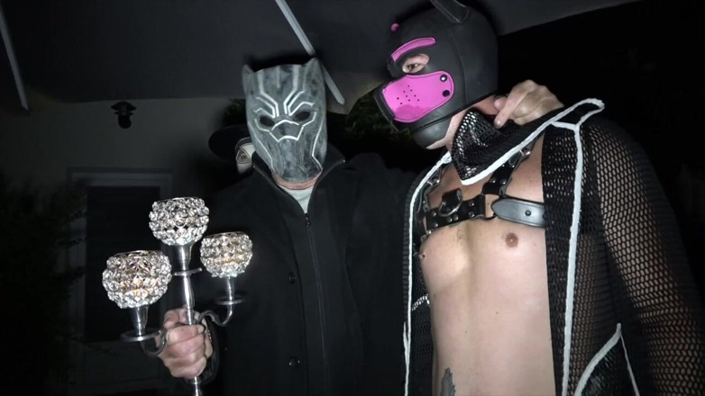 When straights boys fuck their gay friends: ふしだらな女は、ハロウィーンの夜のためにjockstrapで生犯さ