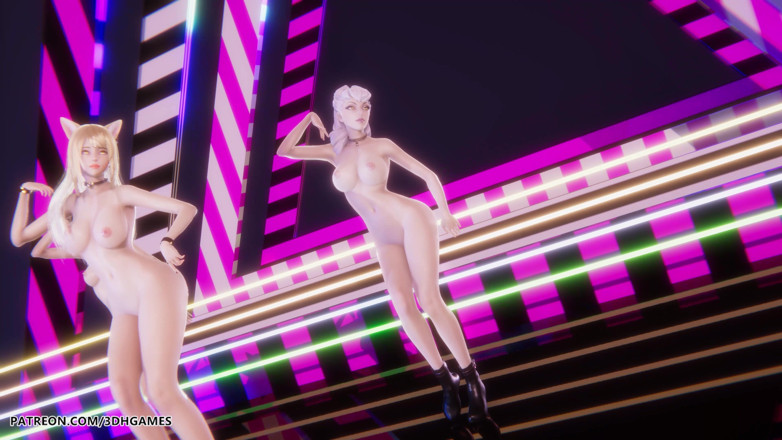 3D-Hentai Games: Babymonster - Forever - Ahri, Akali, Evelynn Sexy Naked Dance League of...