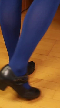 Blue Tights, mary jane heels & fetish fetish permainan sepatu