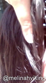 Brunette Hair Brushing