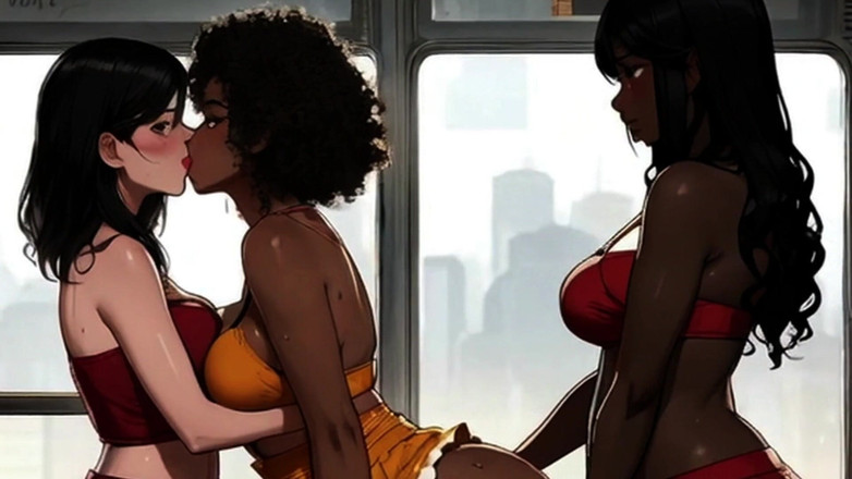 Spicy Toons: Pittige Toons: melkachtige milfs nemen de bus over volle lengte