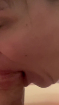 Mature Cougar Rubbing Her Saggy Boobs All Over His Legs and Sucking the Cum Out of Him and Swallowing!