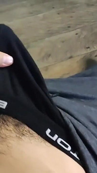 Horny Guy Playing with His Huge Throbbing Bulge in Underwear Ends up Moaning Until Orgasm
