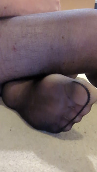 Ass & Soles in Black Pantyhose