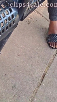 Hot Fudge Tasty Feet Left Foot Wrapped at the Bus Stop