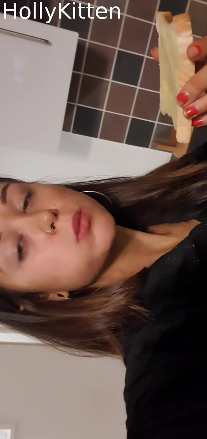 Holly Kitten: Holly Kitten me eating cheese on toast