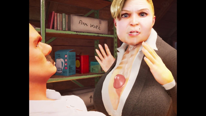 Denis animation: Пухлые девочки с большой грудью обожают пиццу