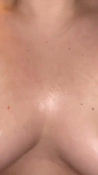 Rubbing My Oily Big Tits with Relaxing Background Music