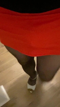 Mom Crossdresser Madison Dressing in Sexy Outfits with Thigh High Hose Stockings and Heels and Walks Around Showing off Teasing