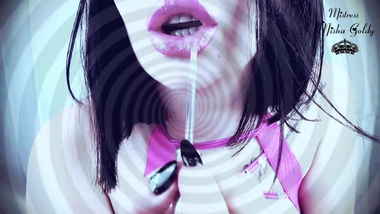 Goddess Misha Goldy: Labios rosas brillantes y grandes tetas hipnotizan con instrucción de...