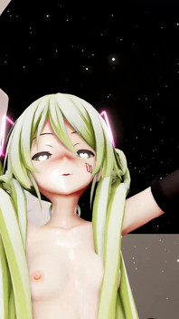 Hatsune Miku Hentai Dancing Vocaloid Wypadnięcie i Koraliki Analne Rozbierz się