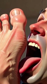 Submissive Foot Slave Licking Big Feet