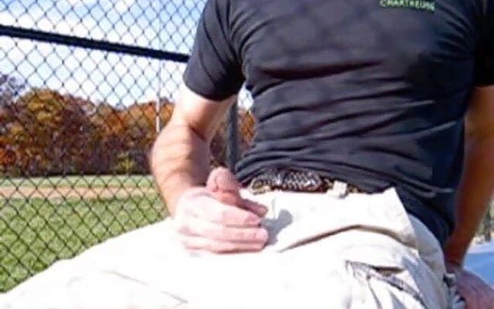 Tjenner: Jerking off at the Ball Park in the Dugout