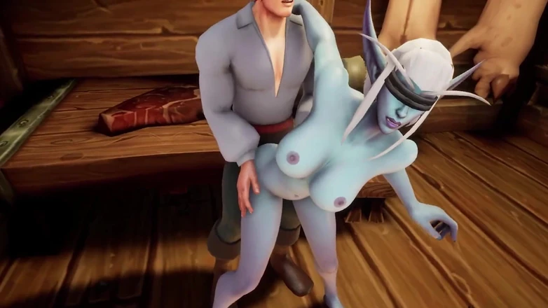 Wraith ward: Elf fucks Night Elf with a blindfold in the Kitchen |...