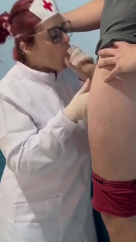 Naughty Nurse Helped the Patient Express His Milk