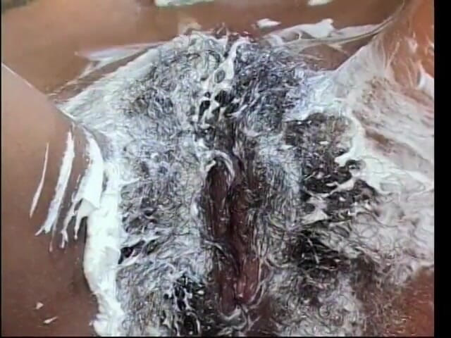 Best Butts: Black stud shaves hairy snatch of tattooed ebony ho then...