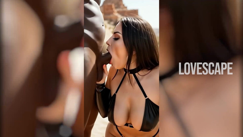 Brunette Desert DP: Stuffed by Two Massive Cocks (Lovescape)