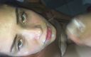 Sara Blonde: Минет и сперма на лице с лизанием очка