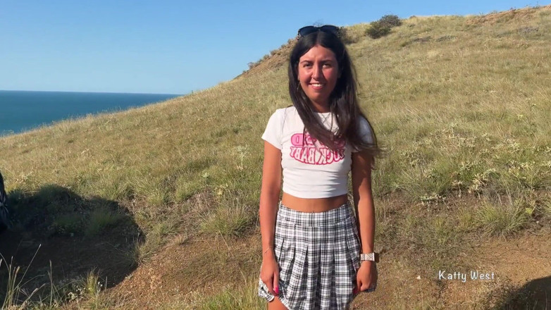 Katty West: Beauty with a Nice Ass Climbs the Mountains to Masturbate