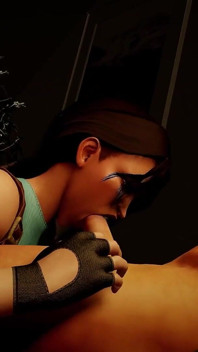 POV에서 자지를 빨아주는 클래식 Lara | 툼 레이더 패러디