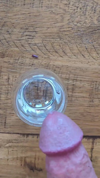 Arab with Beautiful Big Dick Cumshot in Glass ( Clarabitch)
