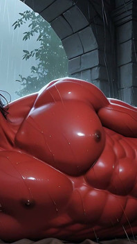 Demonic incubus accarezza lentamente con una pesante perdita