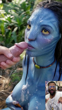 Cum Covered Avatar Waifu Gets Cum Drizzled All on Her Slutty Na’vi Ass Tongue