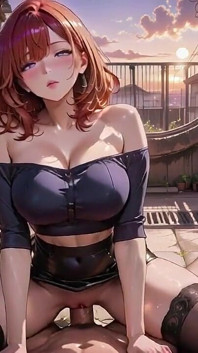 Kouhai, dentelle noire taquine à forte poitrine, se fait remplir toute la journée dans le couloir technologique