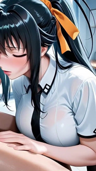 Akeno Himejima memberikan dirinya kepada Issei Hyodo dalam adaptasi AI Dxd