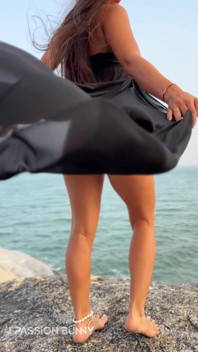 Hottie in Black Long Dress Will Make You Happy