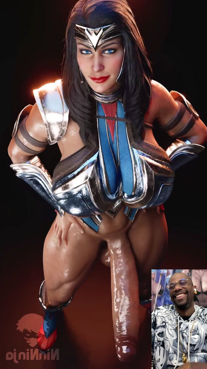 L6RD7BLU3 FUTA: Wonder woman transsexuelle agite sa bite humide savoureuse devant ton...