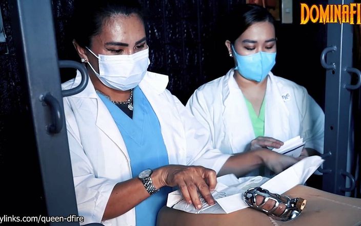Domina Fire: Medical Sounding CBT in Chastity przez 2 azjatyckie pielęgniarki