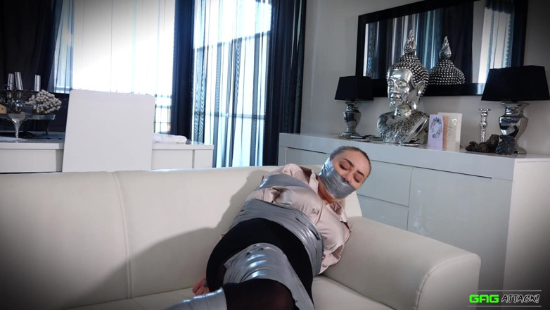 Gag Attack: Aubrey - sexy secretary in tape bondage