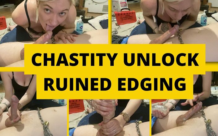Mistress BJQueen: Chastity odblokowana zrujnowana sesja krawędzi