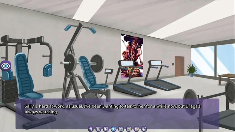 Futavision: Futadomworld: mann umgeben von großen, starken muskulöse futas im fitnessstudio -...