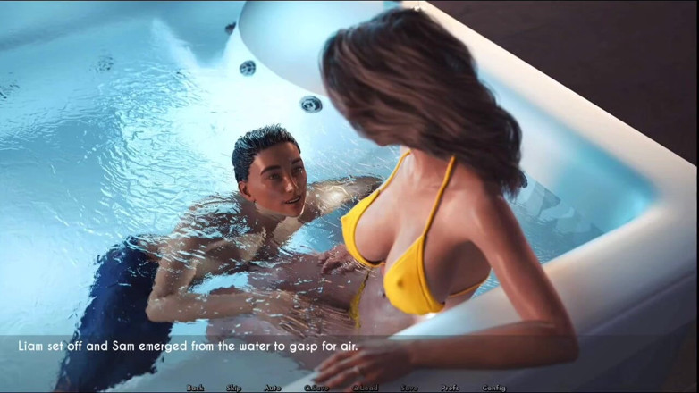 Johannes Gaming: AWAM #53 Sam in hot tub with Sophia