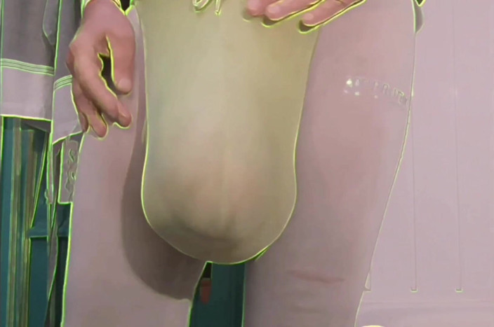 Monster_Meat_: Lingerie bulging 'strike a pose'