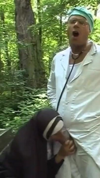 Outdoor sex in a hot and spicy parody with hot sex and hot cum splashes