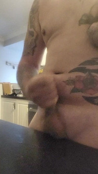 Horny Boy Wanking, Cumming Over Kitchen Counter & Licking in up