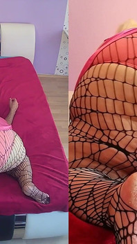 蜘蛛网连裤袜骑脸由一个超级胖美女