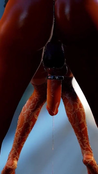 Fofa dickgirl anal em pé foda