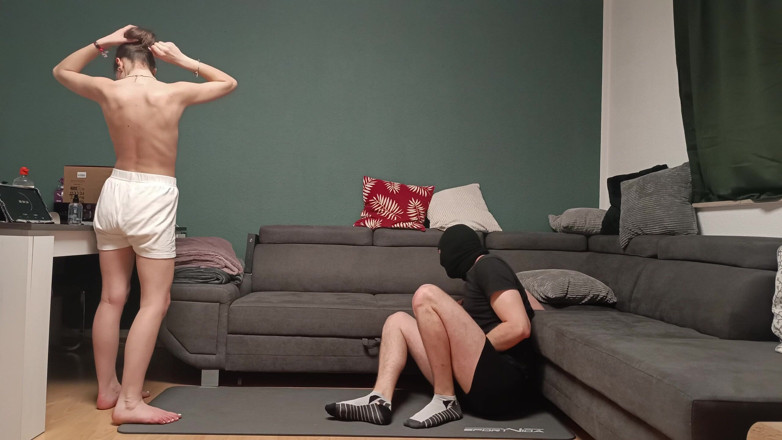 GermanBallsBusted: Girl Ignores Me and Ballbust Me with Bare Feet