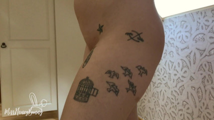 Miss Honey Bunny: Before and after shaved pussy close-up tease