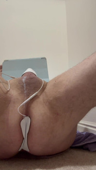 Estim Naked Shaved Cum