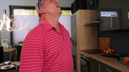 THAGSON: Mature fucks a man in the kitchen (naughty busty MILFs - Marina...